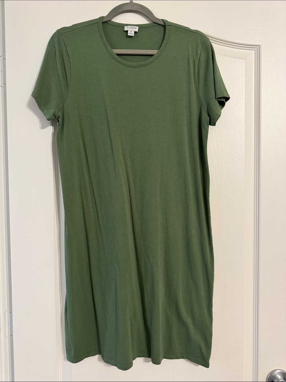 J. Crew Olive Crewneck Short Sleeve Dress
